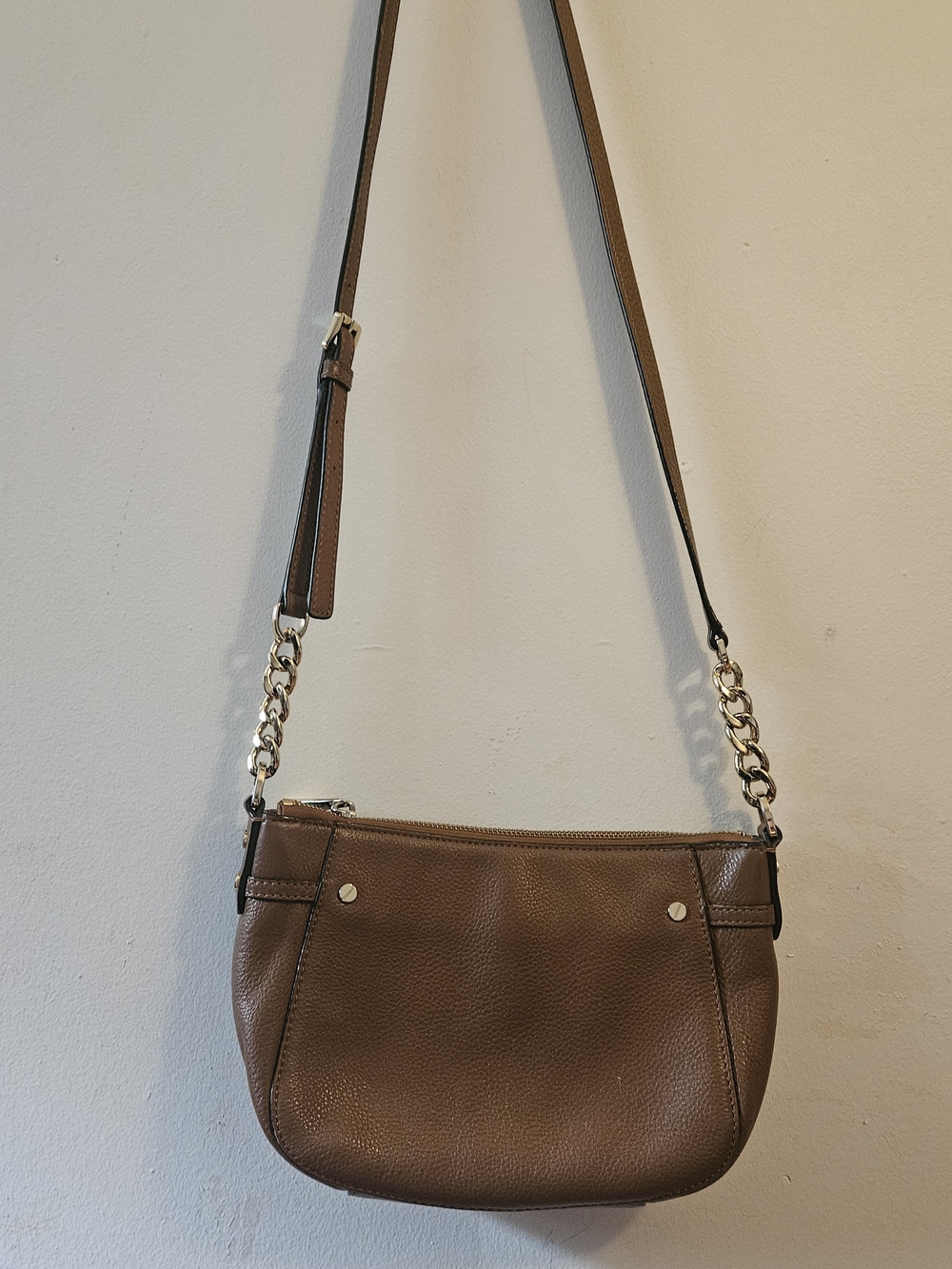 Michael KORS Classic Brown Leather Crossbody Bag